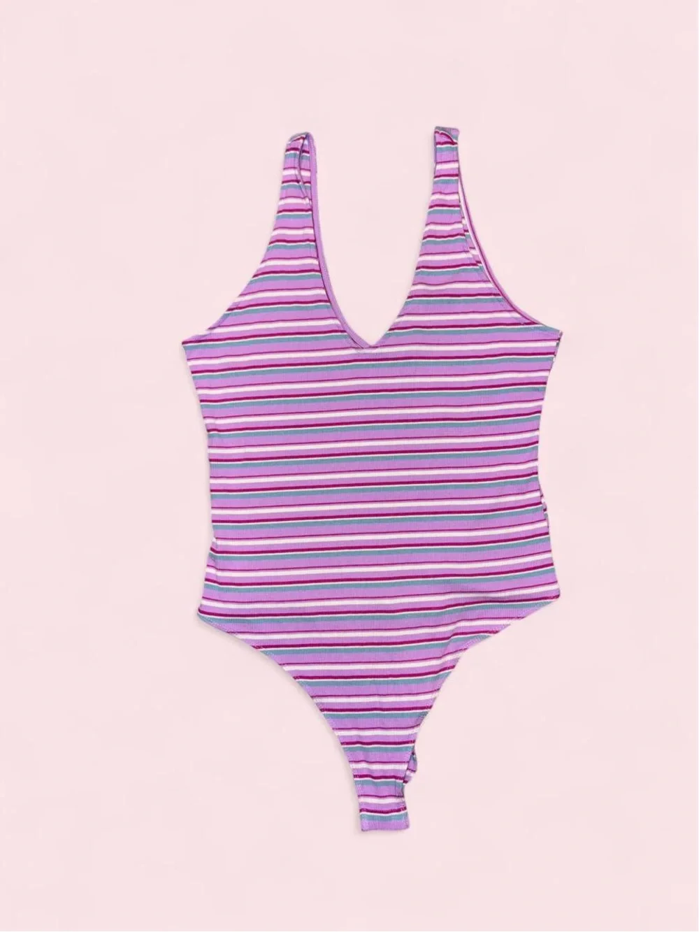 wild fable Pink & Purple Striped Girls' One-Piece Swimsuit